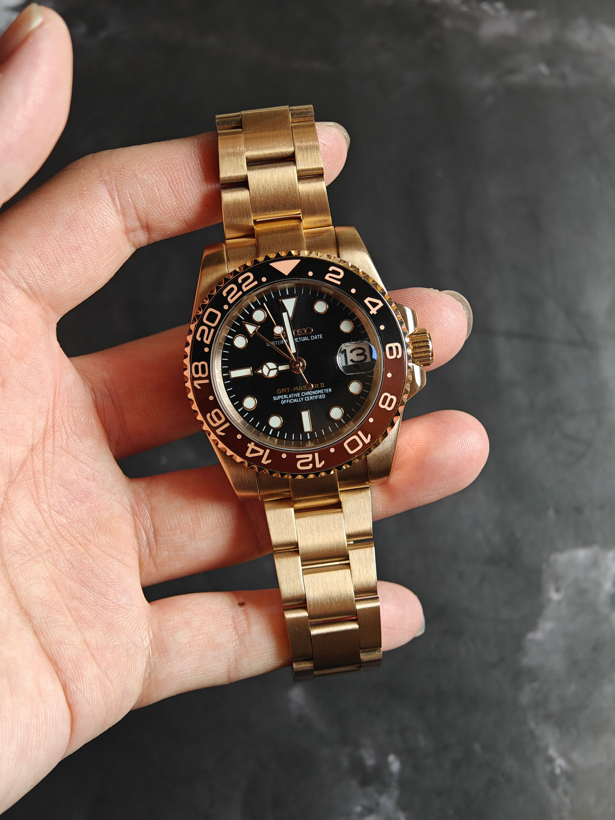 Seiko Mod Rootbeer GMT Watch 40mm – CyberTimepieceMods